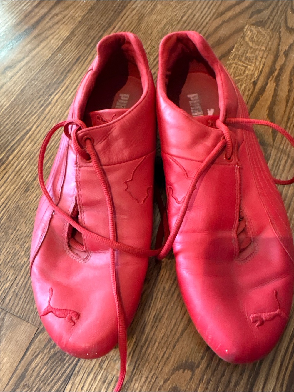 Puma Red Leather Sneakers